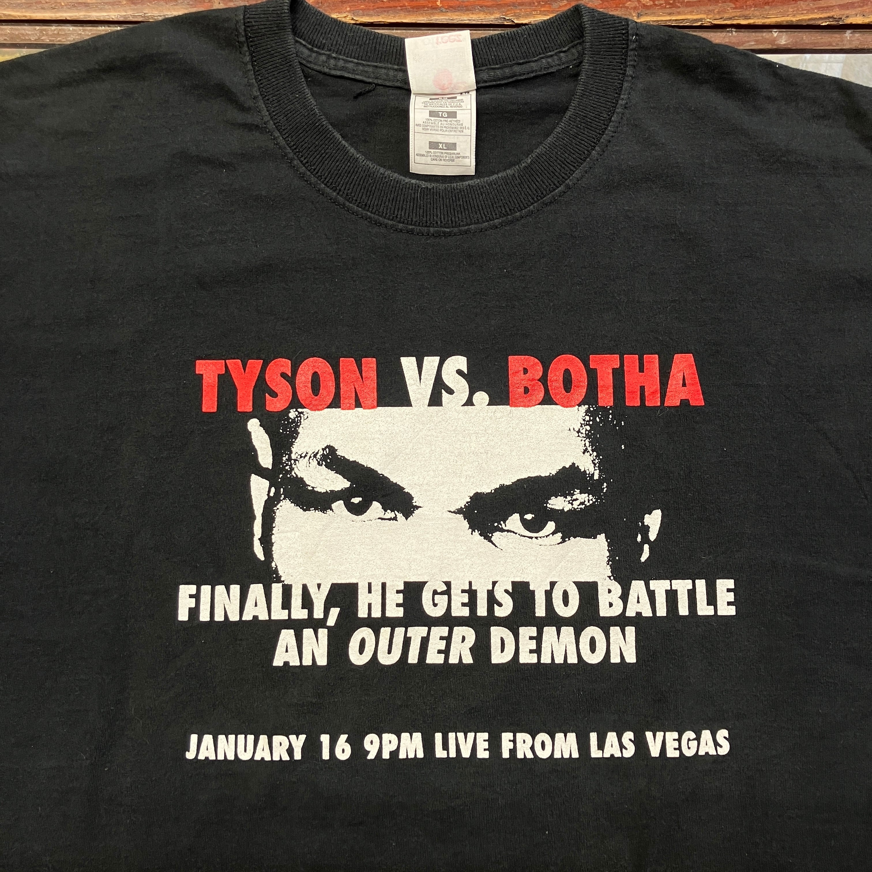 ④MIKE TYSON VS FRNCOIS BOTHA S/S TEE 1990'S OLD XL | safarionline