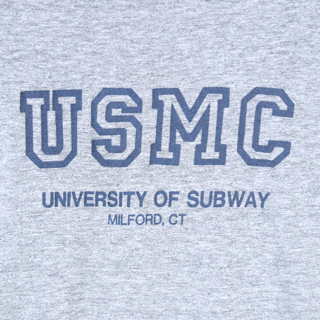 90s USMC USA製 ヴィンテージTシャツ 霜降りグレー ミリタリー 袖