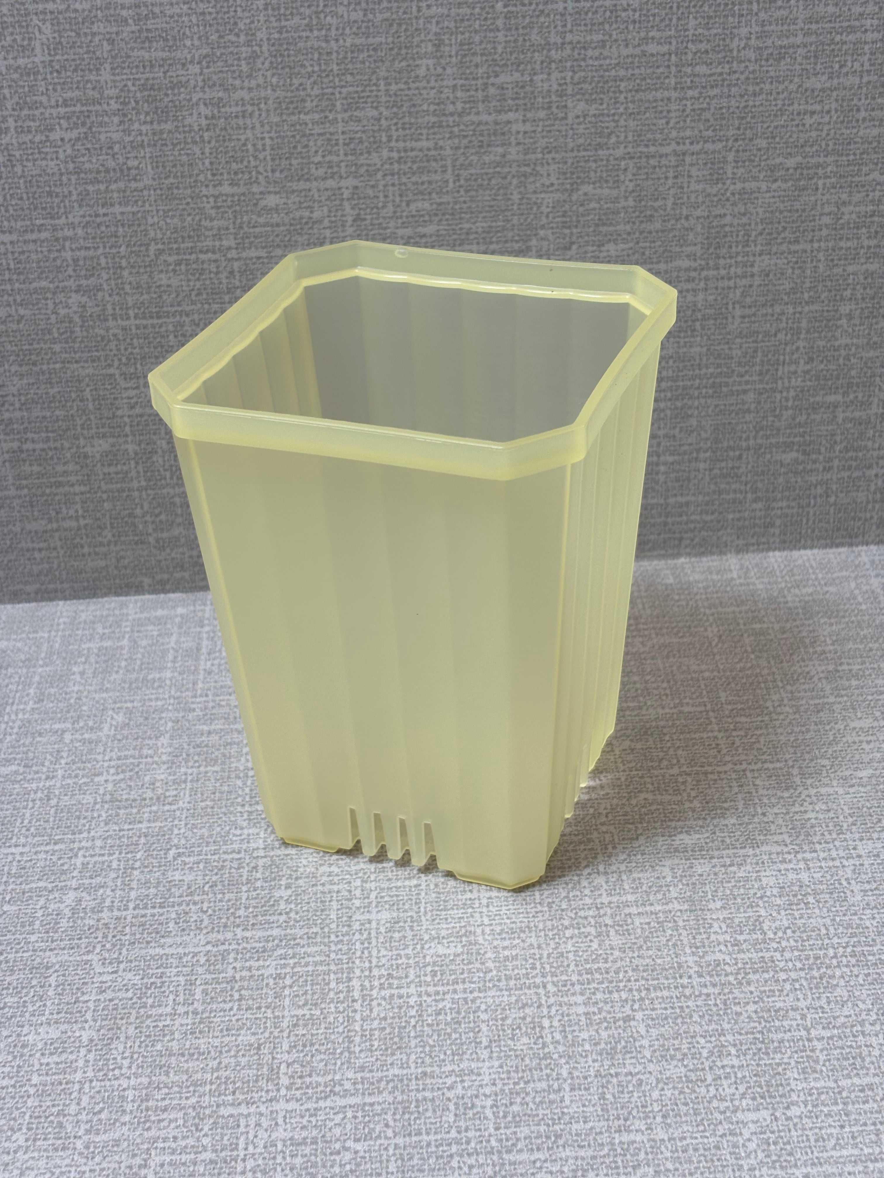 【J5】10㎝深ルータルスリット鉢 イエロー(6個セット)