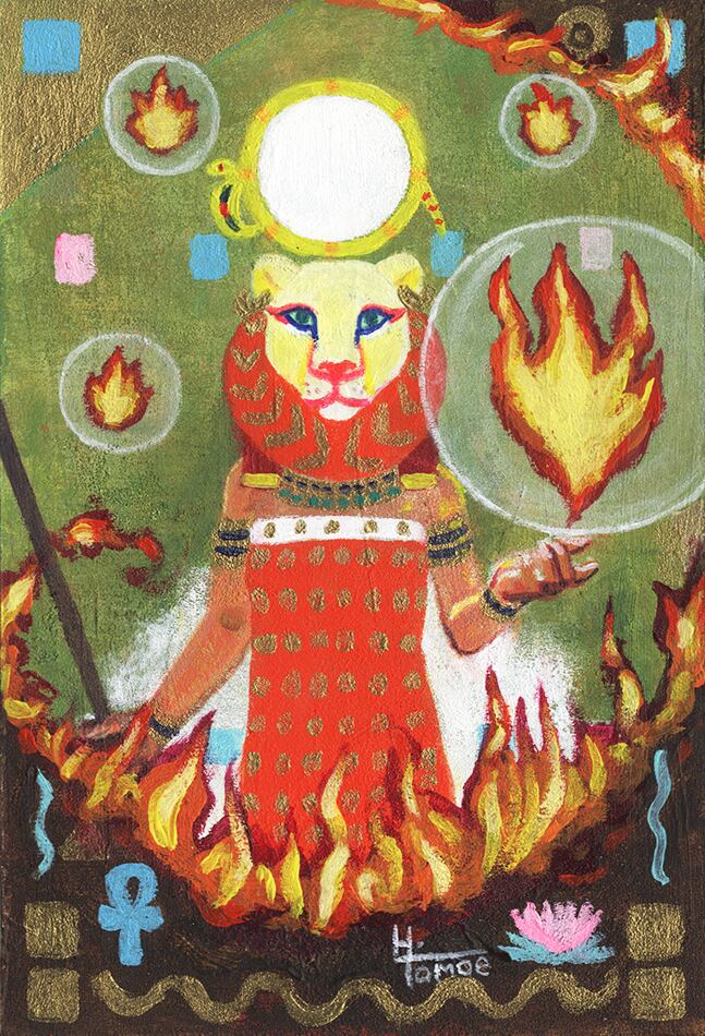 アクリル画 エジプト 月 の 神 アート アスパラ好きな友達に描いた絵 透明