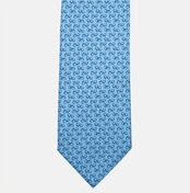3-Fold Silk Tie, Micro Pattern, Light Blue - JA056336-6