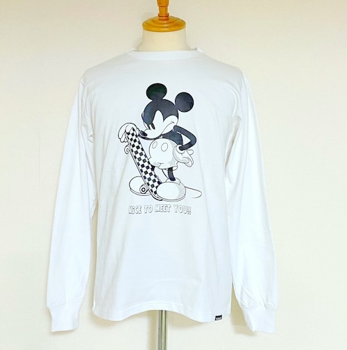 Schott/Disney L/S Tee Skater　White