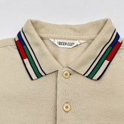 GREENCLUBS グリーンクラブ カラフル刺繍入り 鹿の子 半袖 ポロシャツ サイズ 3 /ベージュ/メンズ/ライカ/日本製
