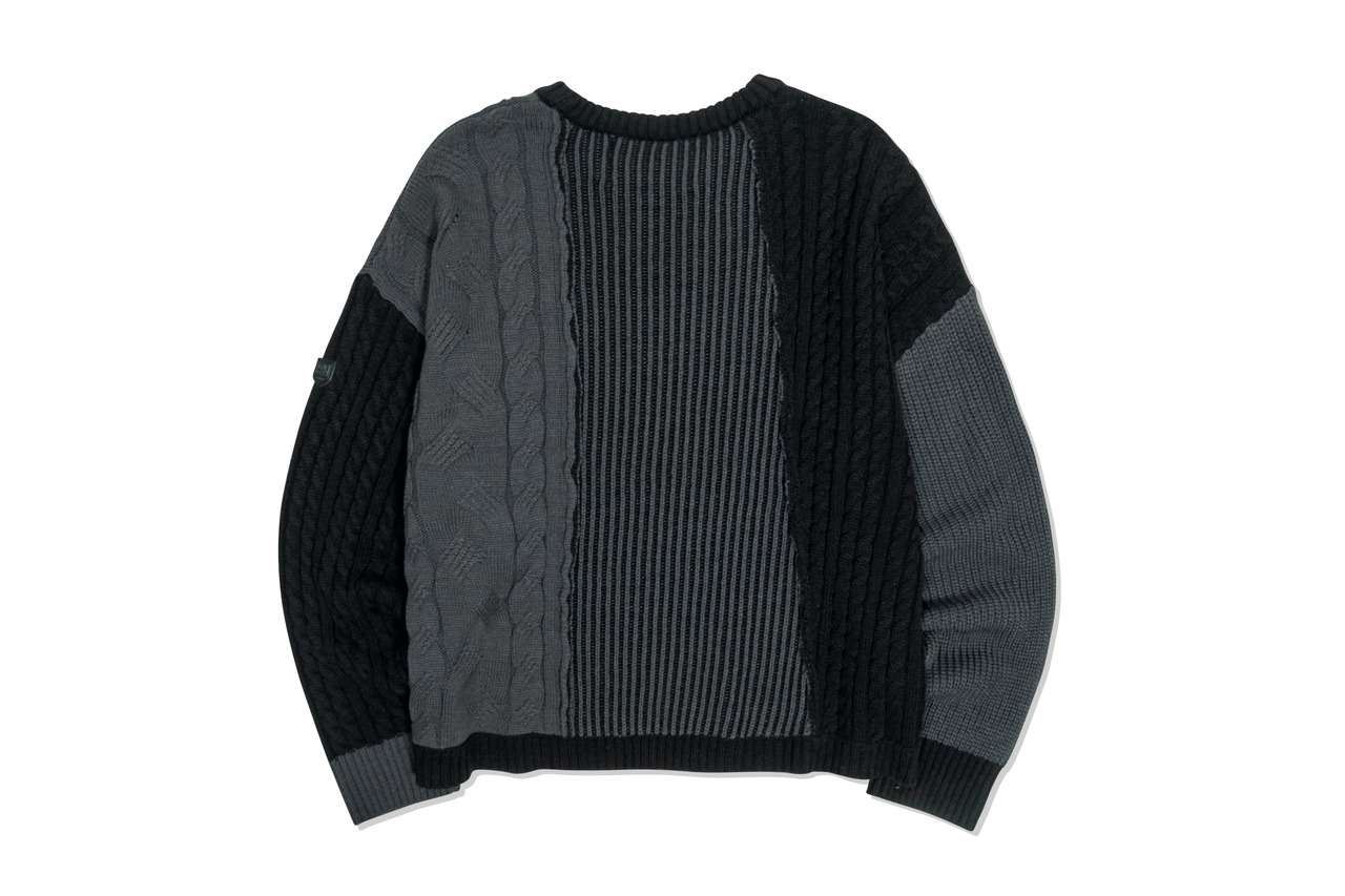 TONE ON TONE MIX KNIT_BLACK