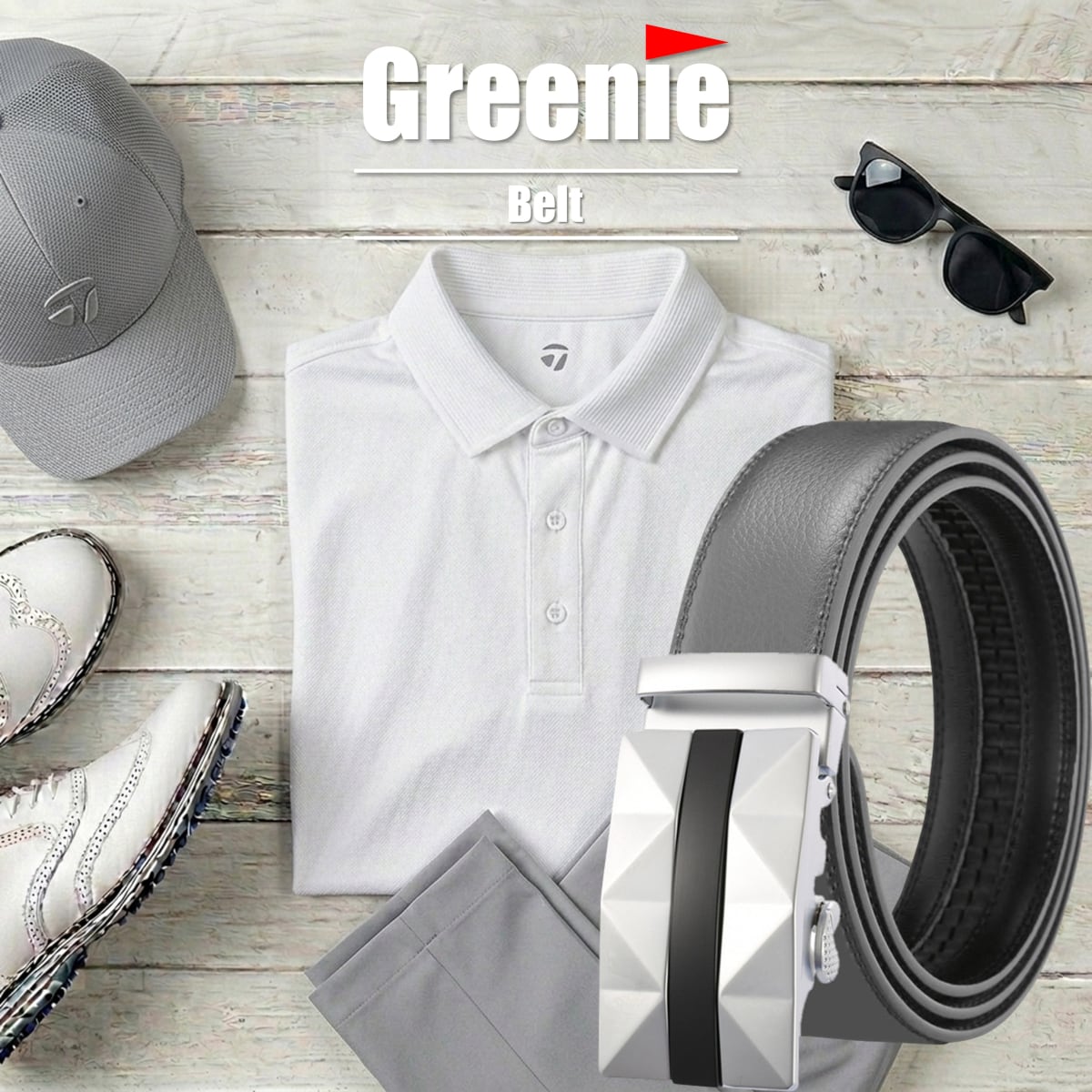Greenie (グリーニー) ベルト ゴルフ Golf オートロック PUレザー
