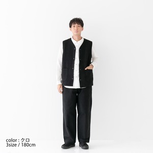 リネン RINEN 30/1オーガニック天竺ダイヤキルティング ベスト(R17611)全4色