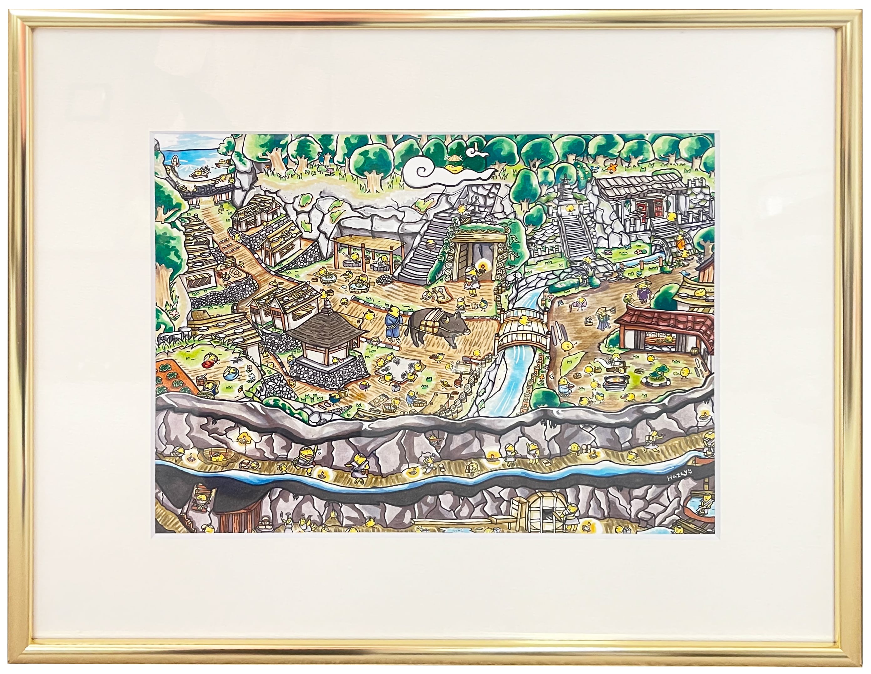 額装「時空を超える銀の旅、石見へ」サイン入り | おもたに はじめ