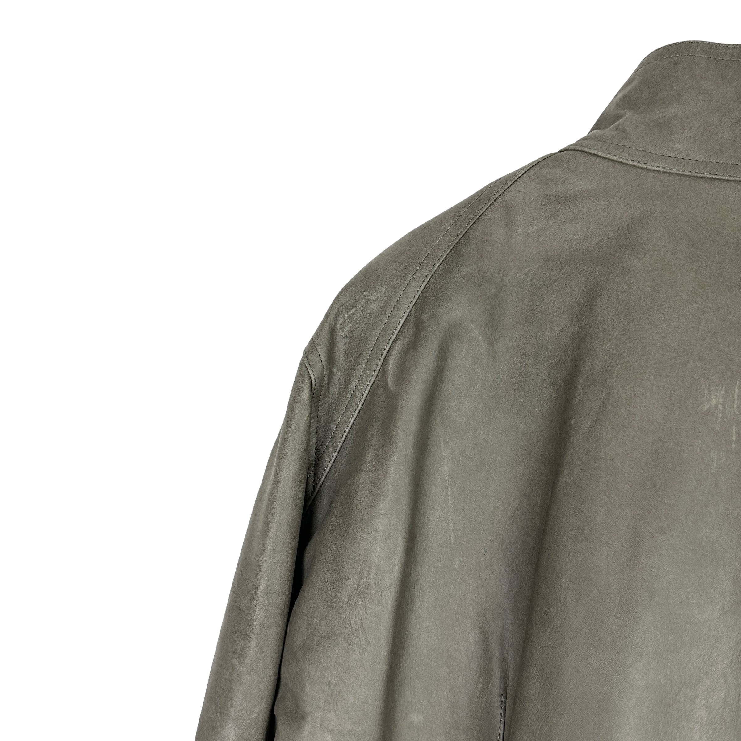 Rick Owens(リックオウエンス) intarsia leather jacket (gray Rick Owens(リックオウエンス) intarsia leather jacket (gray