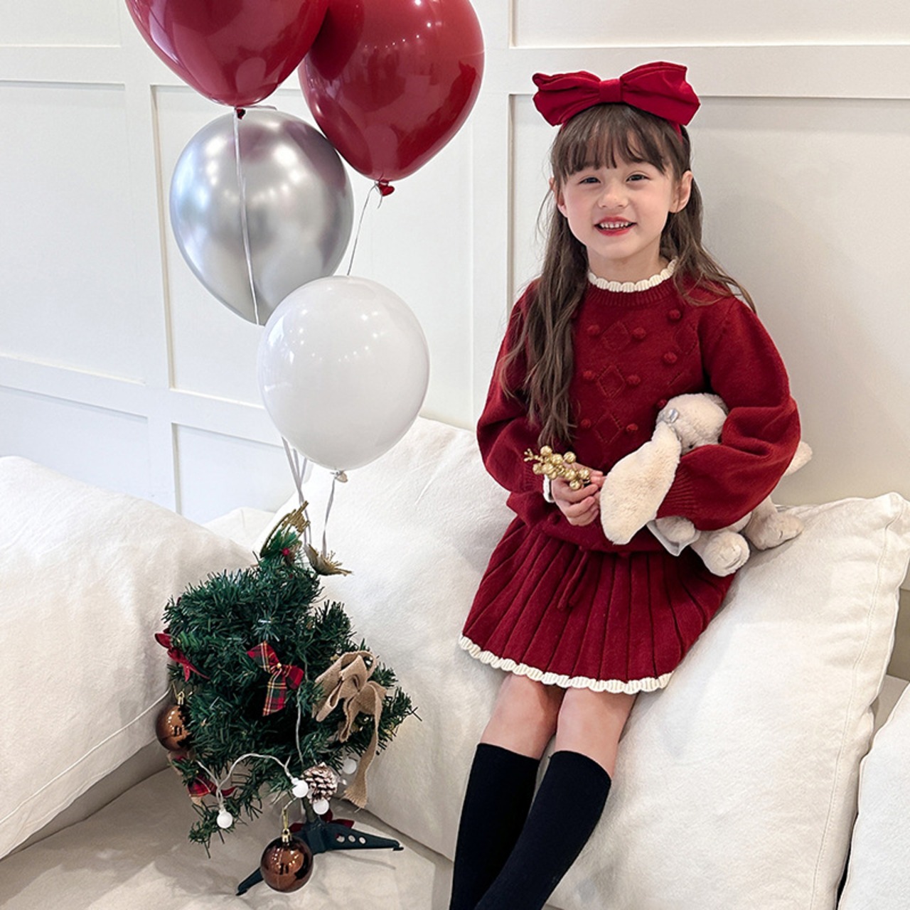 冬ポンポン飾りニットセット