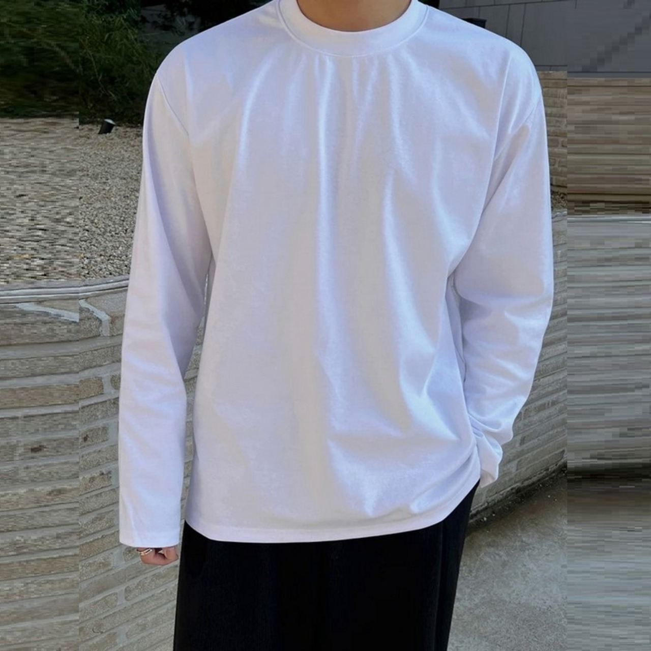 シンプル無地ベーシックロングTシャツ　1272