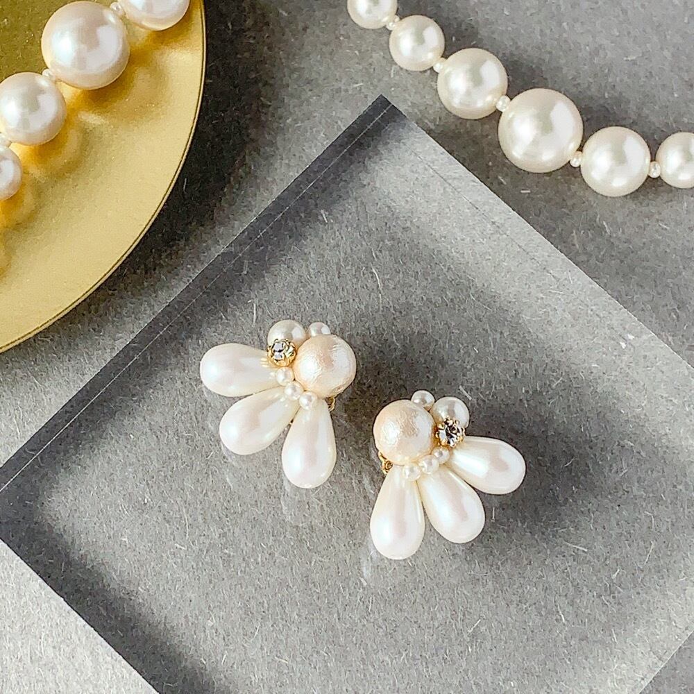 幸せへ羽ばたく雫パールピアス/イヤリング＜結婚式 七五三 卒業式 入学