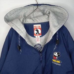 ミッキー.inc　ディズニー　ナイロンジャケット　パーカー　刺繍ロゴ　S