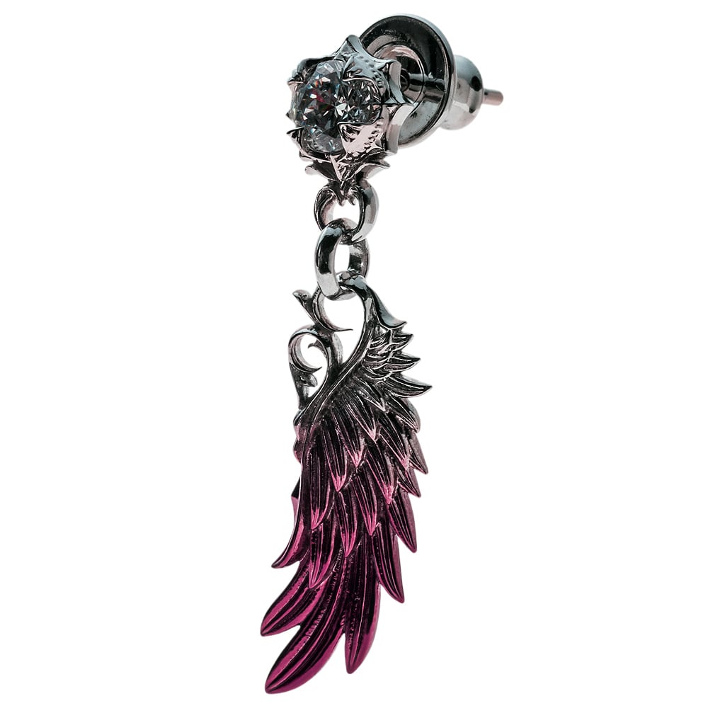 赤彩ウイングピアス2 片耳用 AKE0131 Red-Accented Wing Earrings 2 シルバーアクセサリー Silver jewelry