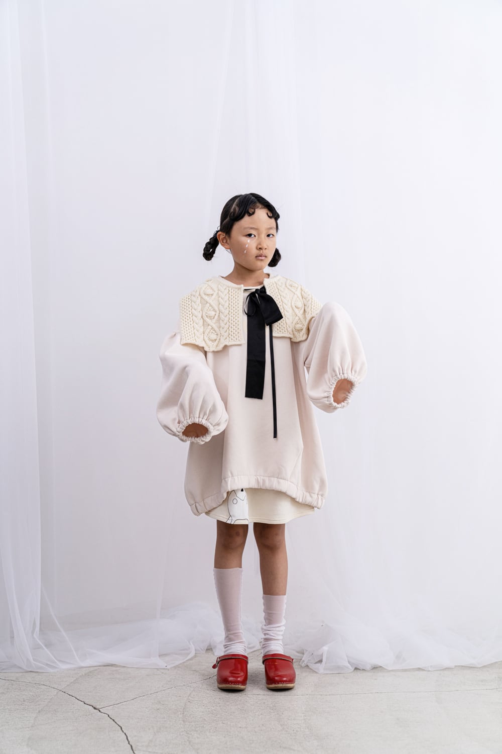 白 フリル付 frankygrow 限定 pop DRESS LL - ワンピース