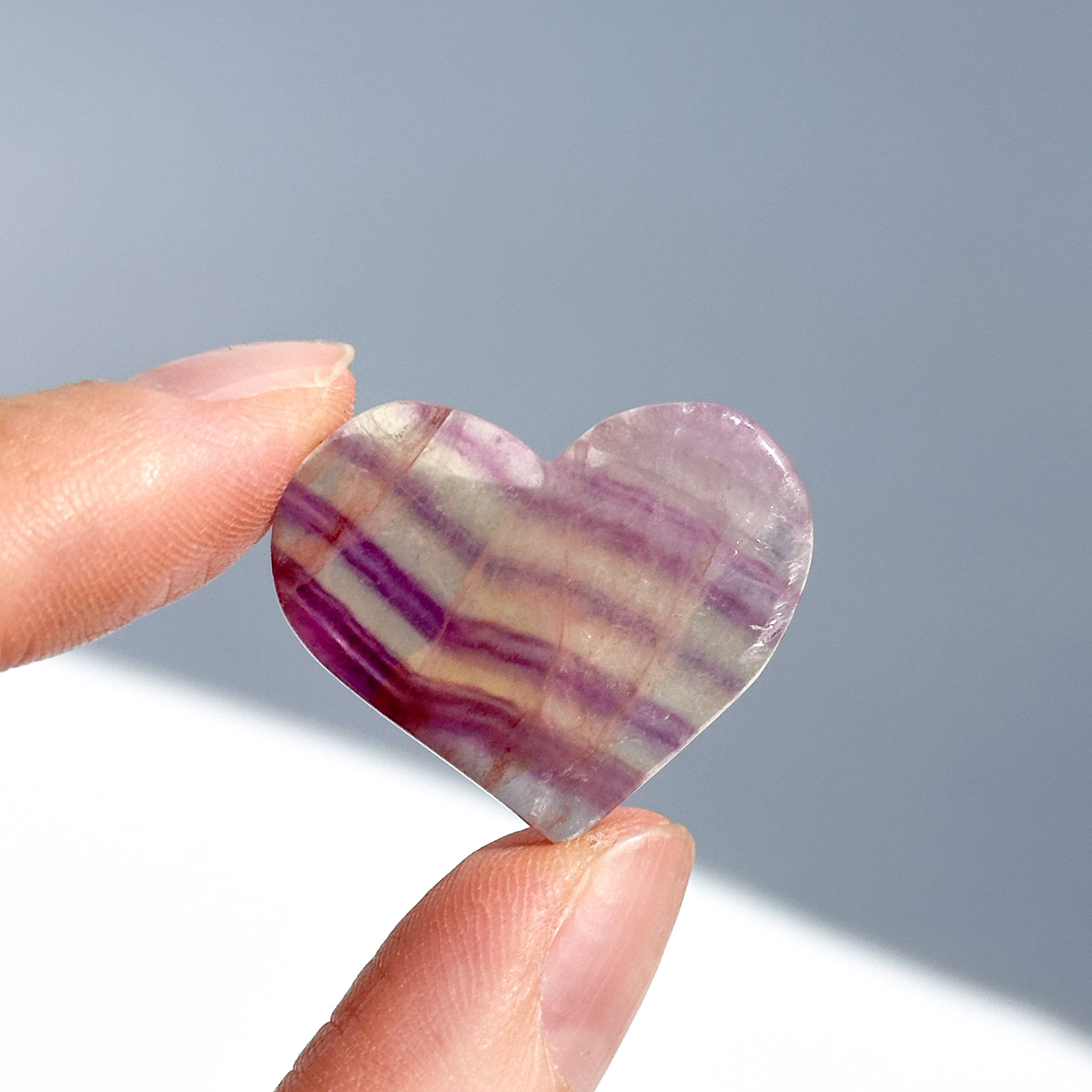 レインボーフローライト ハート 3個set 11◇ Rainbow Fluorite