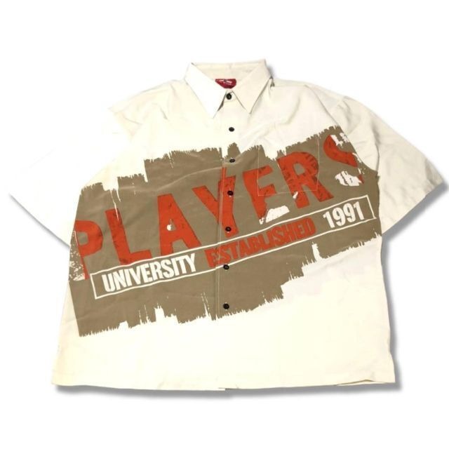 Playerz69 半袖シャツ ベージュ XXL 2XL プレイヤーズ69 古着 西海岸 