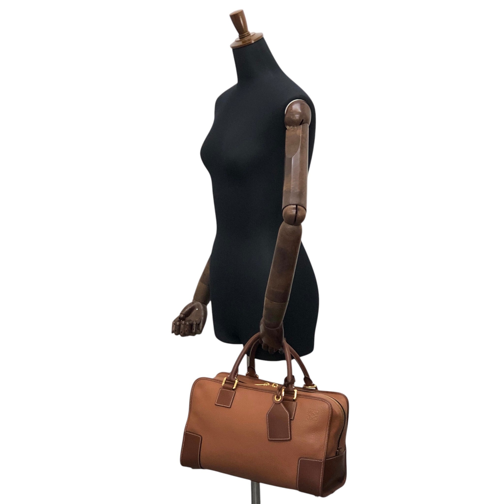 LOEWE ロエベ アマソナ36 ハンドバッグ ピンクブラウン アナグラム