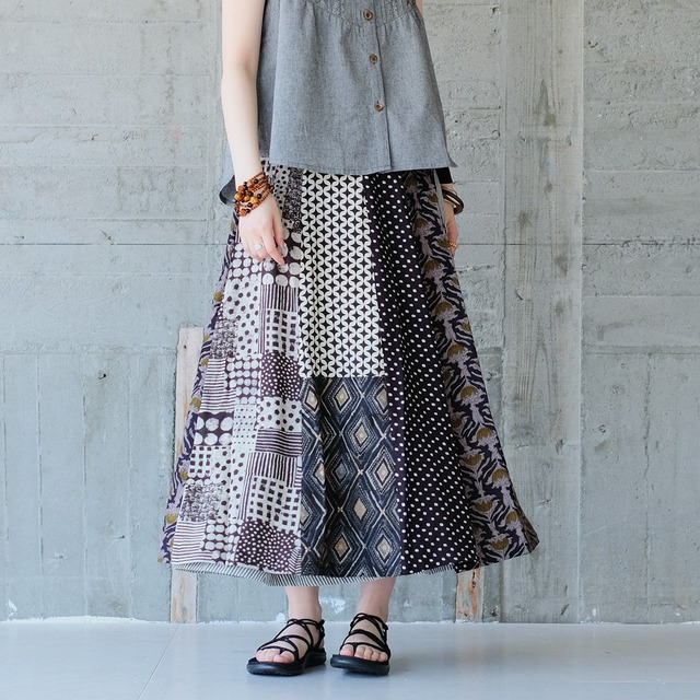 装いに彩りを♪ラップパッチワークスカート（22s-23）パターンE ver7