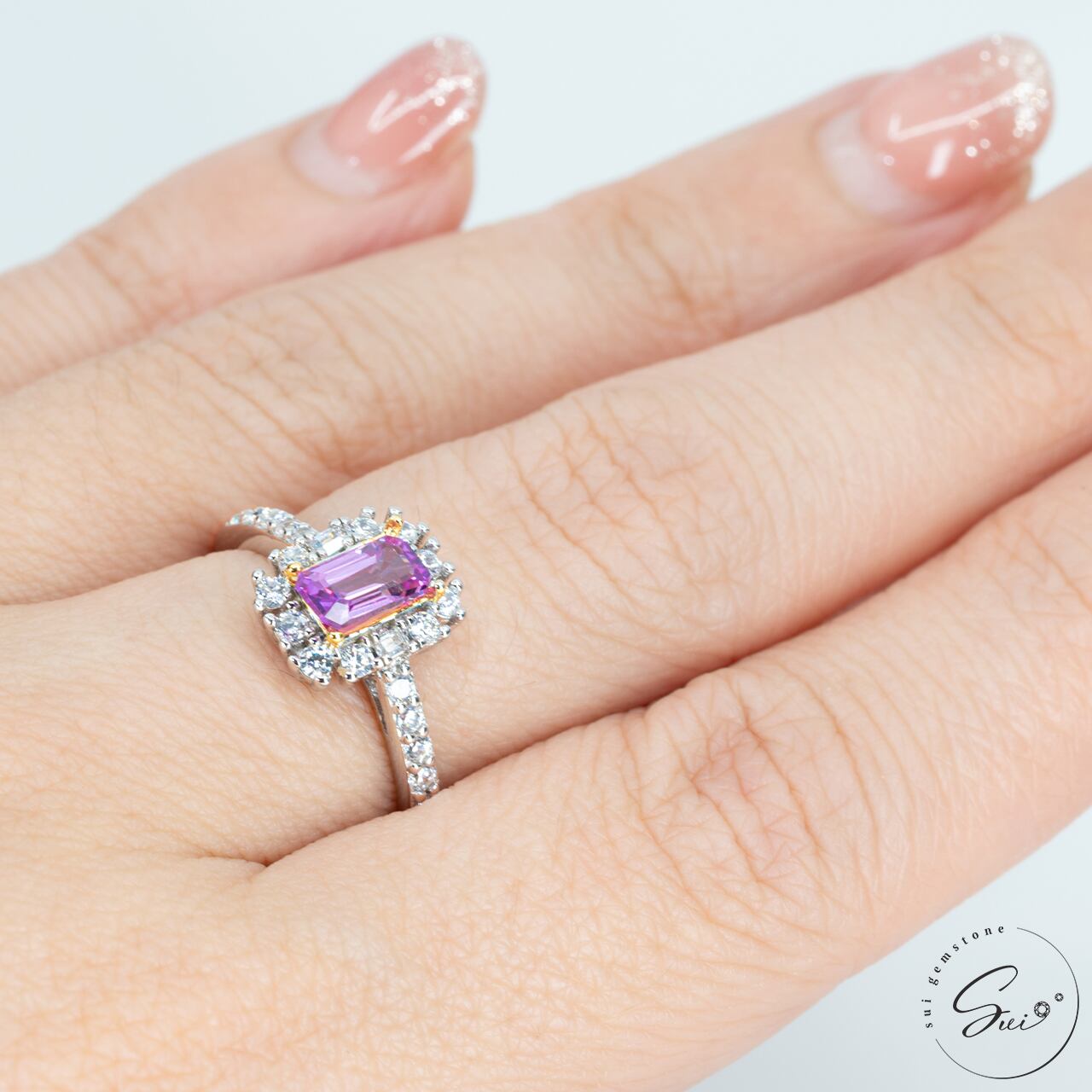 天然【非加熱】サファイア・パープリッシュピンク 0.78ct GLC鑑別書