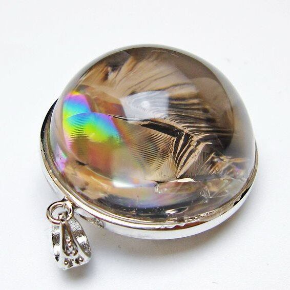 スモーキークォーツ ペンダント 煙水晶 スモーキーアイリス 虹入り 一点物 112-12466