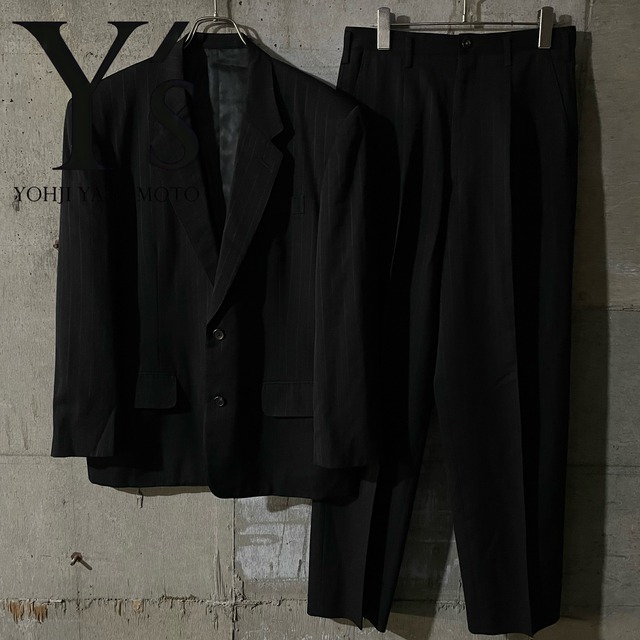 〖Y's for men〗90's stripe single wool setup suit/ワイズフォーメン 90年代 ストライプ シングル ウール セットアップ スーツ/msize/#0314