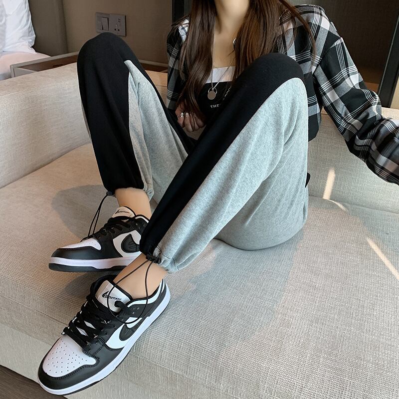 【新作】【送料無料】 女性用スポーツパンツ 2021 春と秋の新作、ゆったりと多用途のレギンスファッショントレンドハーレムカジュアルパンツ 037467915215