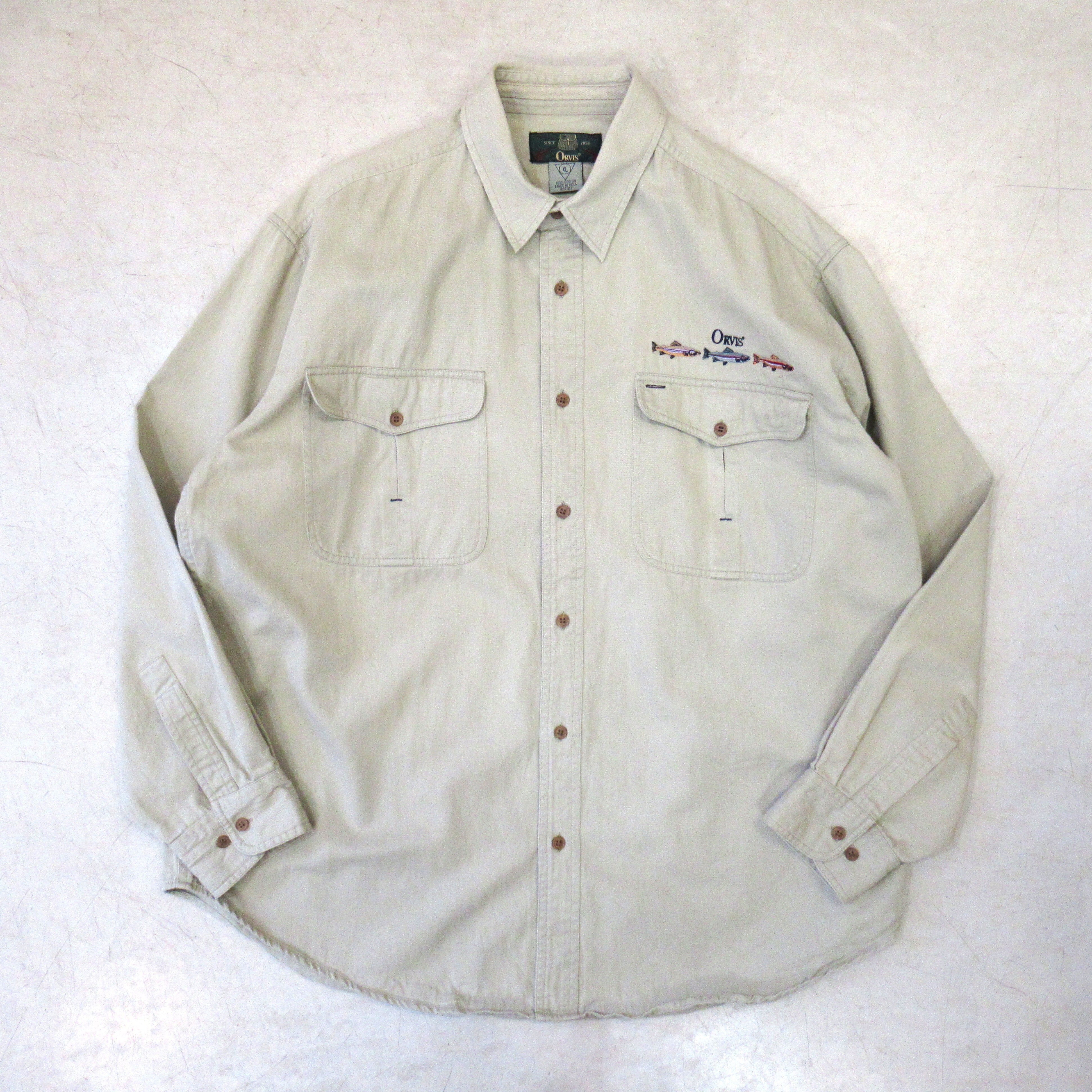 90S ORVIS Fishing Work Shirt【XL】 | drop by