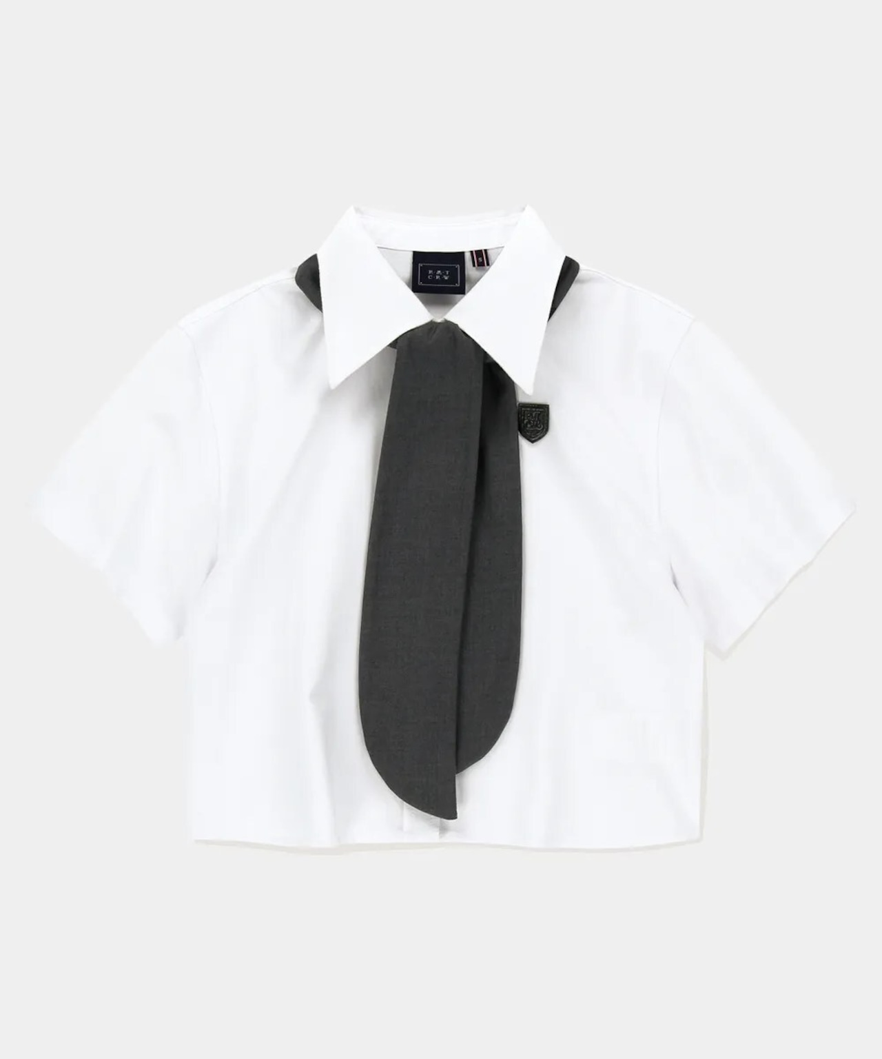 タイクロップ ハーフシャツ-WHITE/Tie Crop Half Shirt_White