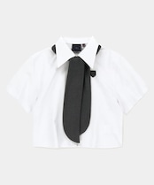 タイクロップ ハーフシャツ-WHITE/Tie Crop Half Shirt_White