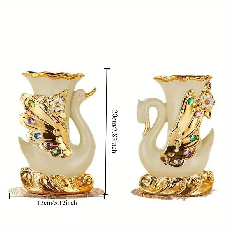 花瓶 2つセット 白鳥 エレガント おしゃれ かわいい インテリア 北欧