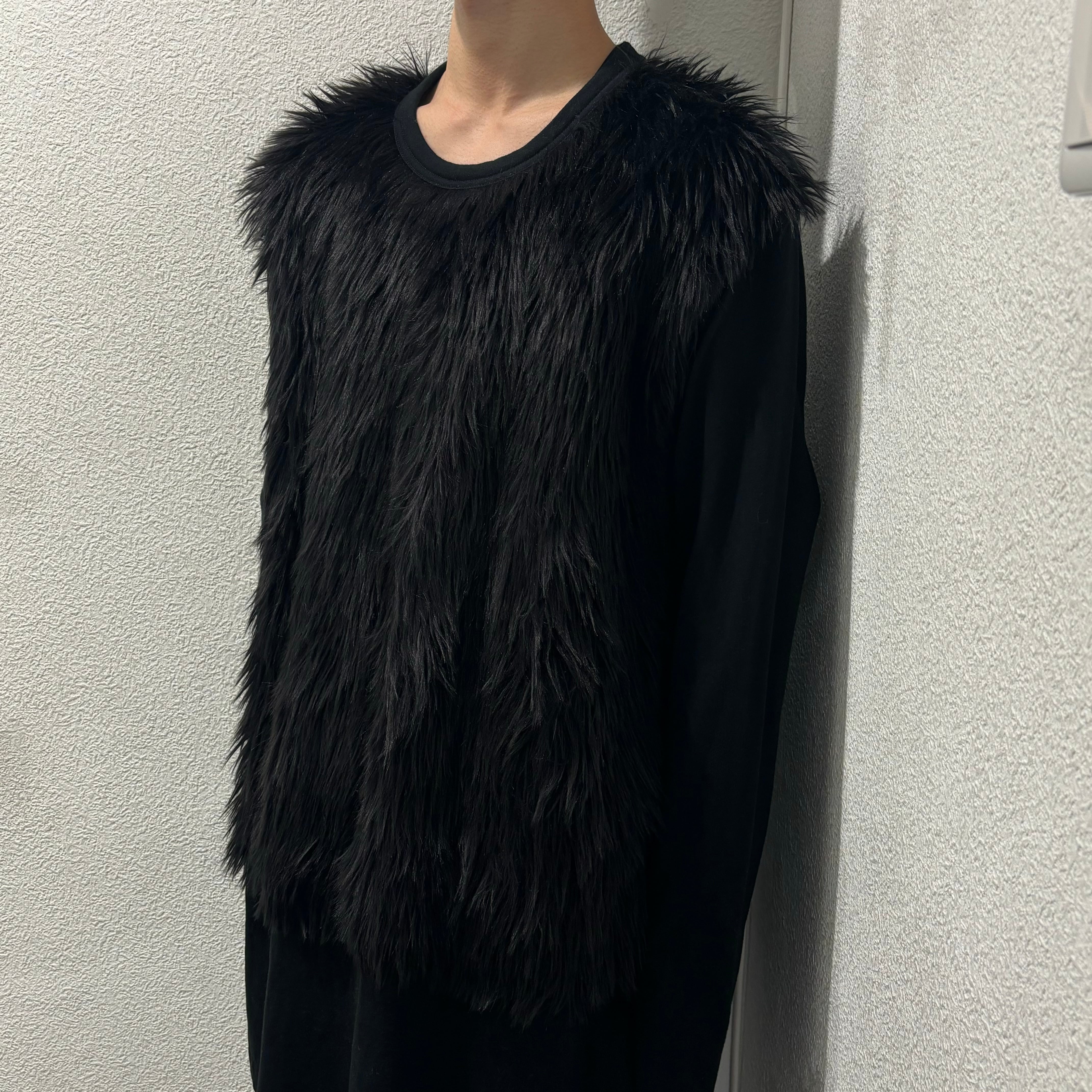 COMME des GARCONS HOMME PLUS　コムデギャルソンオムプリュス　Faux fur sleeve 長袖Tシャツ SIZE L  PL-T003-051 【表参道t01】 | ブランド古着Brooch powered by BASE