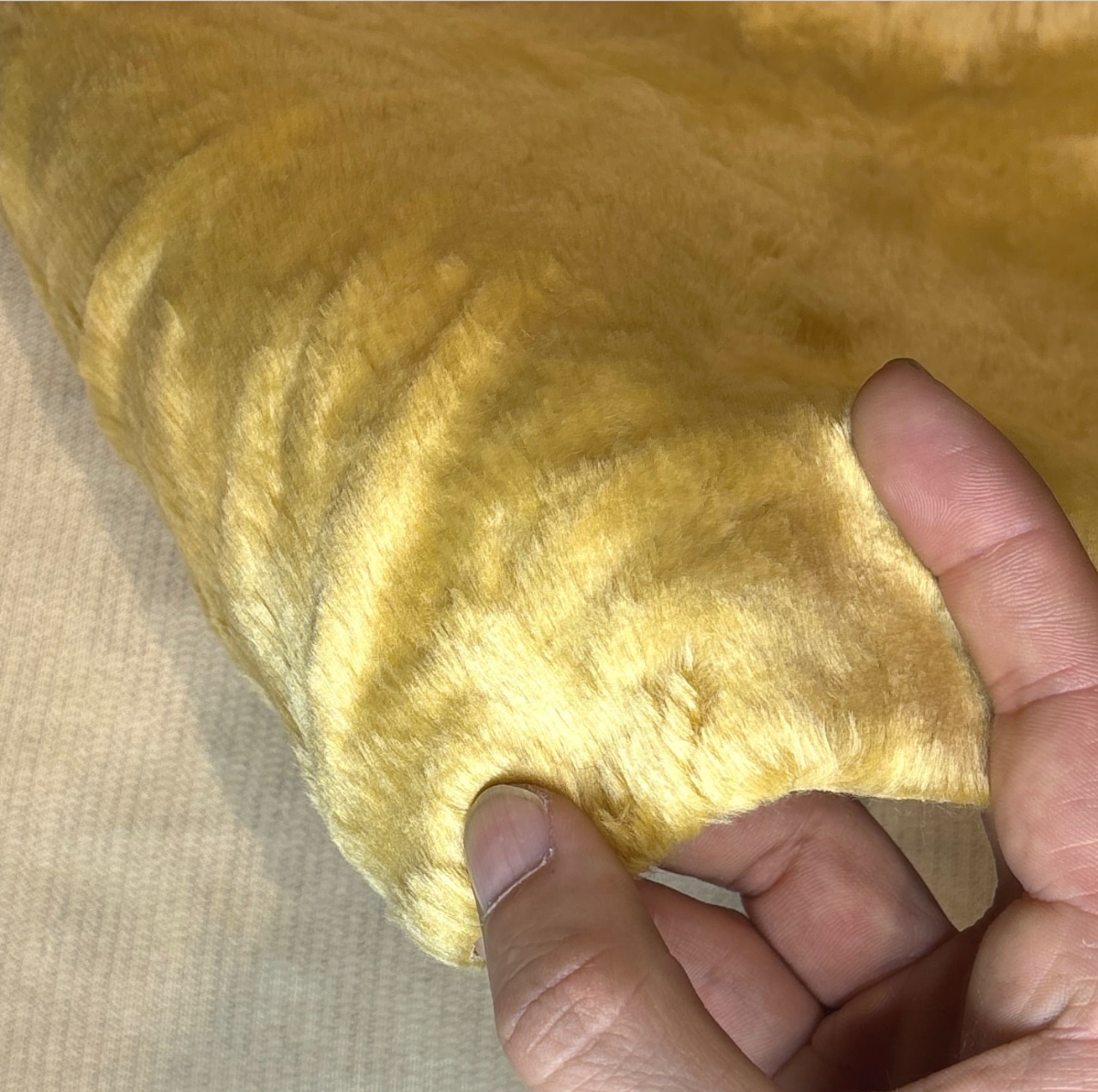 ★TC678◆1m◆アクリル混毛並みランダムエコファー生地◆キレイなフォックス色