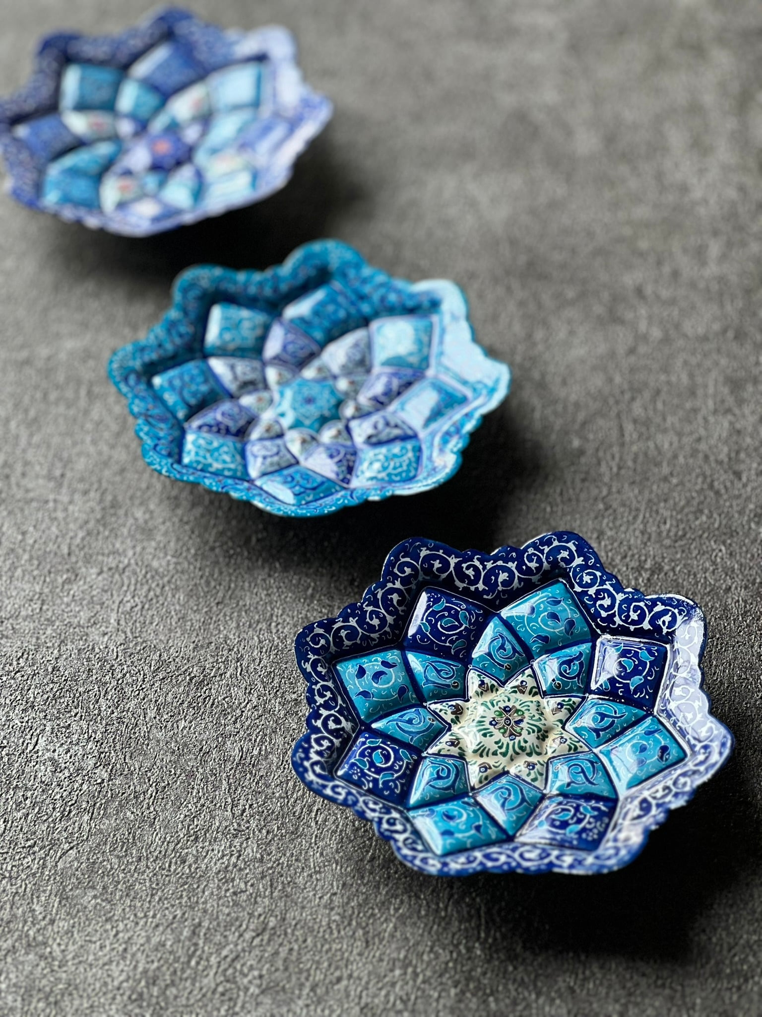 ペルシャの飾り皿（ミーナーカーリー）12cm アクセサリートレイ