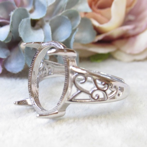 アウトレット15×12㎜ リエルフィリグリー S925 リング台 SV 