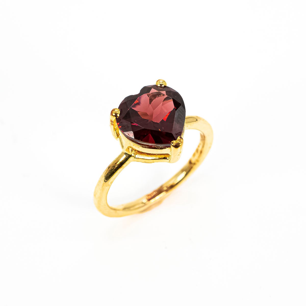 ガーネット ハートシェイプリング イエローゴールド | Sally's