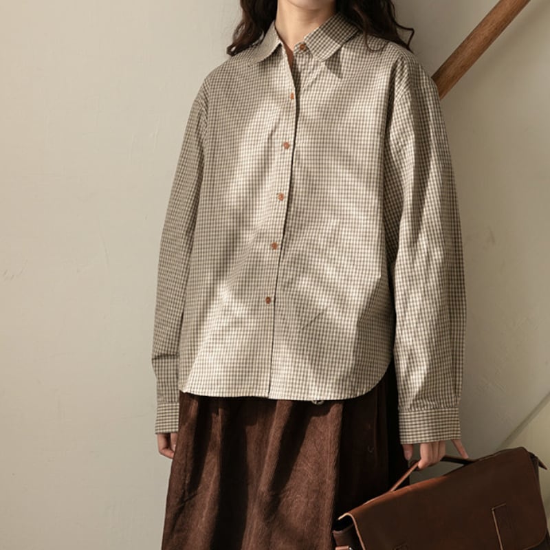 フレンチカジュアル長袖シャツ M2258