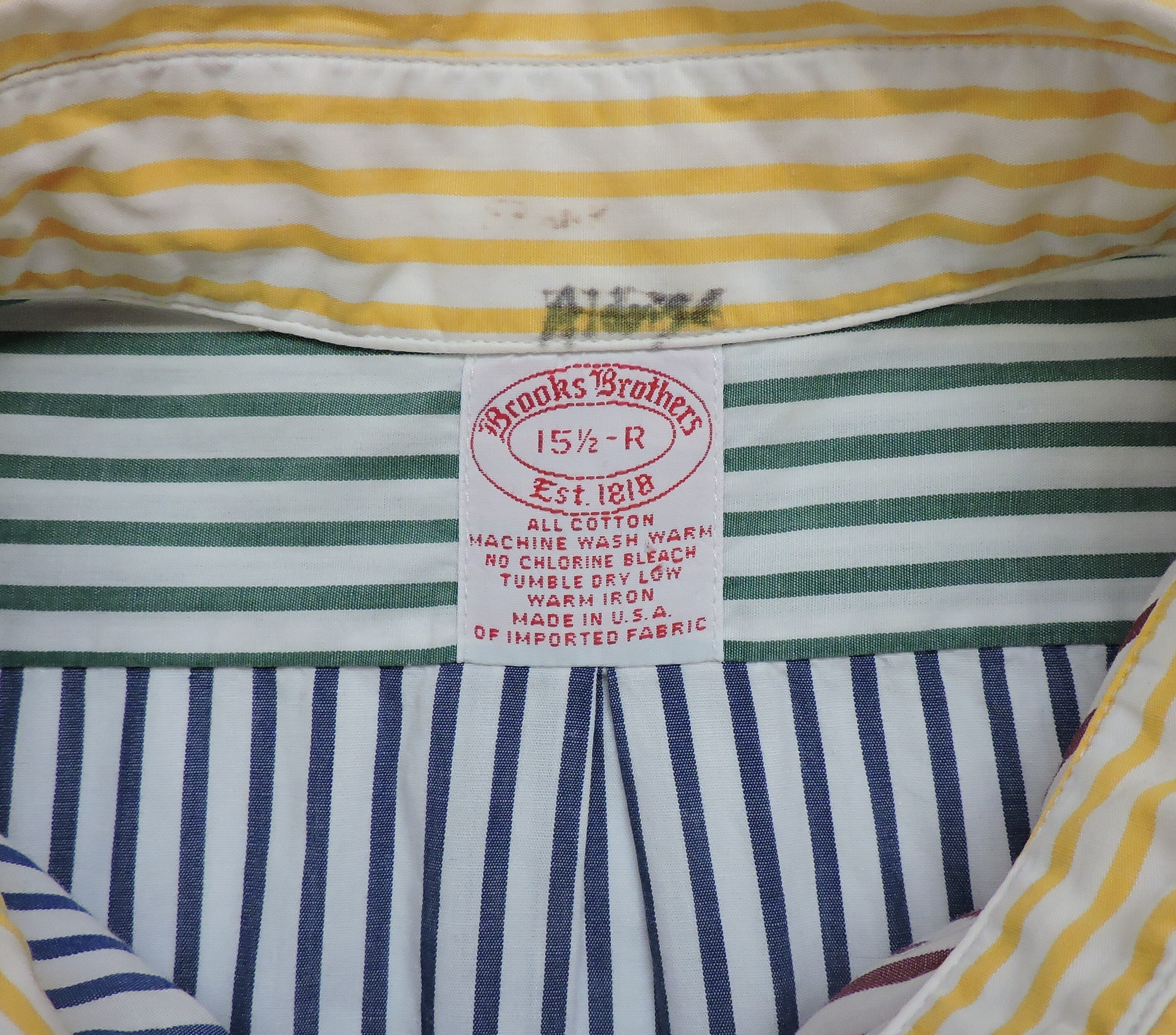 USA製 1980〜90s Brooks Brothers クレイジーカラー B.Dシャツ SIZE