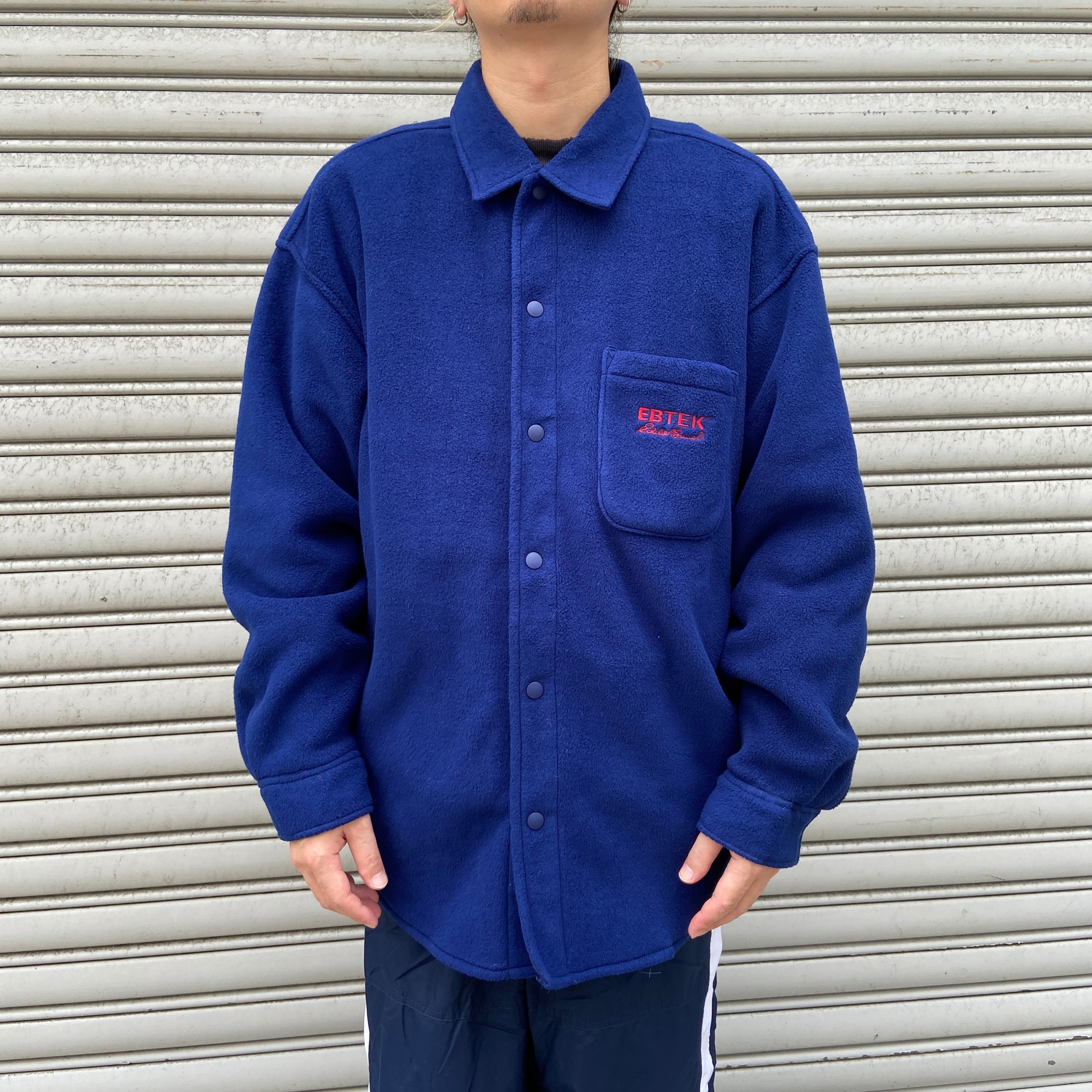 90s EddieBauer EBTEK USA製 フリースシャツ ブルー M | 古着屋 Uan