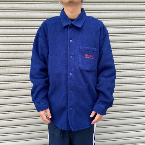 90s EddieBauer EBTEK USA製　フリースシャツ　ブルー　M