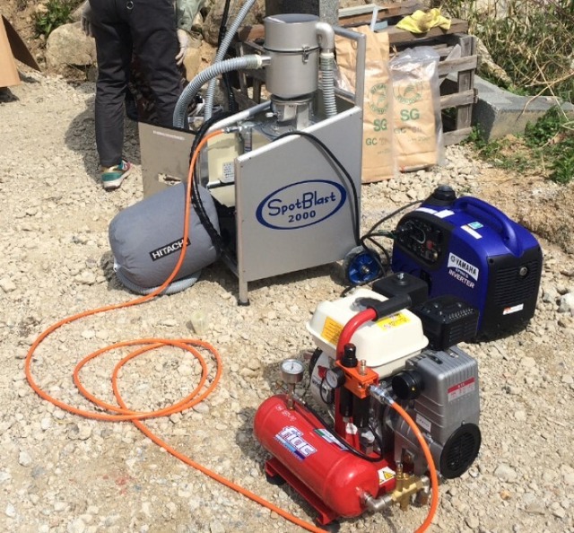 エンジンコンプレッサ フィアック S 1506 石材工具道場 Kawata