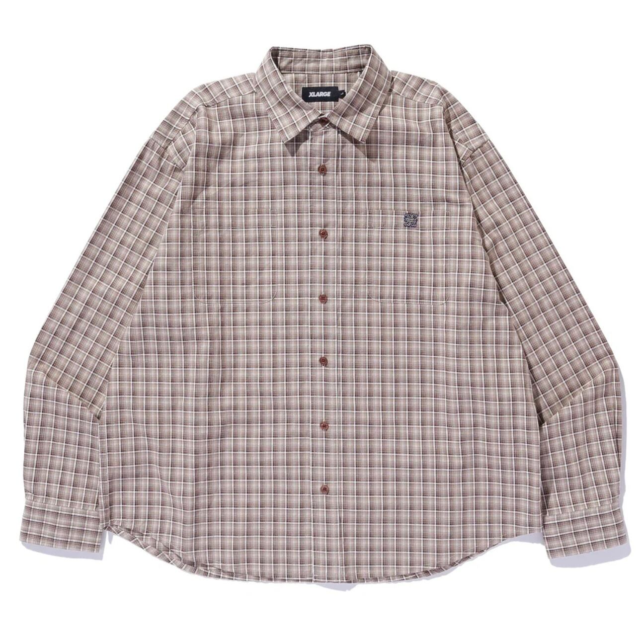 【XLARGE】 PLAID L/S SHIRT  /  BEIGE【エクストララージ】