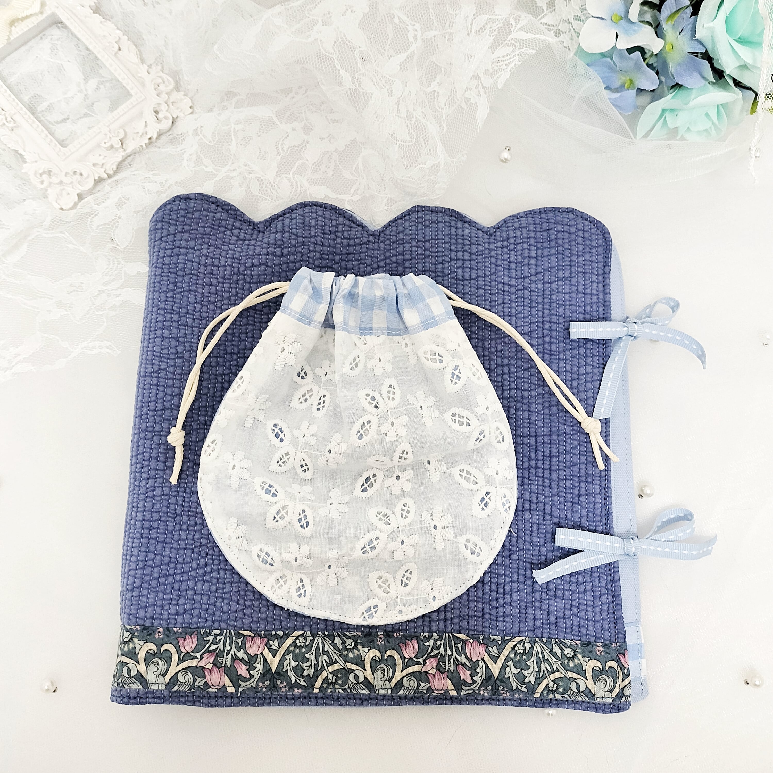 大人の移動ポケット バッグに入れて便利! ラブリーブルー&ウィリアムモリス