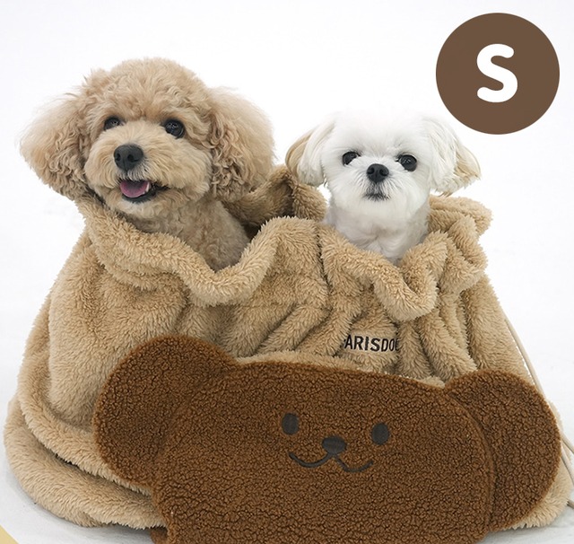 bear hug multi warmer Sサイズ / マルチウォーマー 犬 毛布 ペット用品 ぽかぽか ふわふわ 防寒 ブランケット