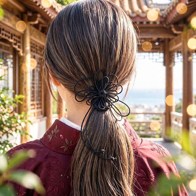 飾り結びヘアゴム「暮、滑ラカニ」｜着物・浴衣に簡単アレンジで和装ヘア