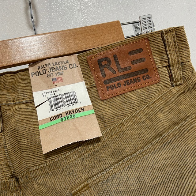 『送料無料』新品　POLO JEANS ビンテージ加工　コーデュロイパンツ　W34L30