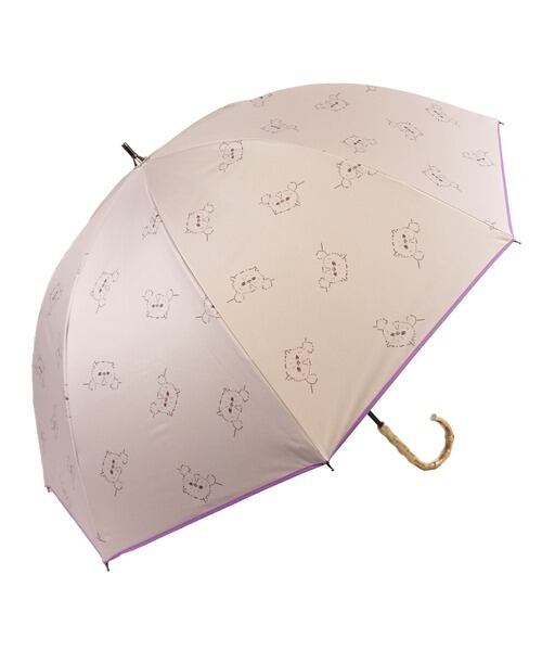 24モカ 晴雨兼用傘 ゆるねこ柄 ショート傘 UVカット 日傘 雨傘 熱中症対策