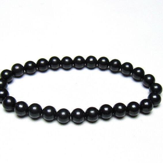 シュンガイト ブレスレット 6mm 一点物 メール便可 111-49677