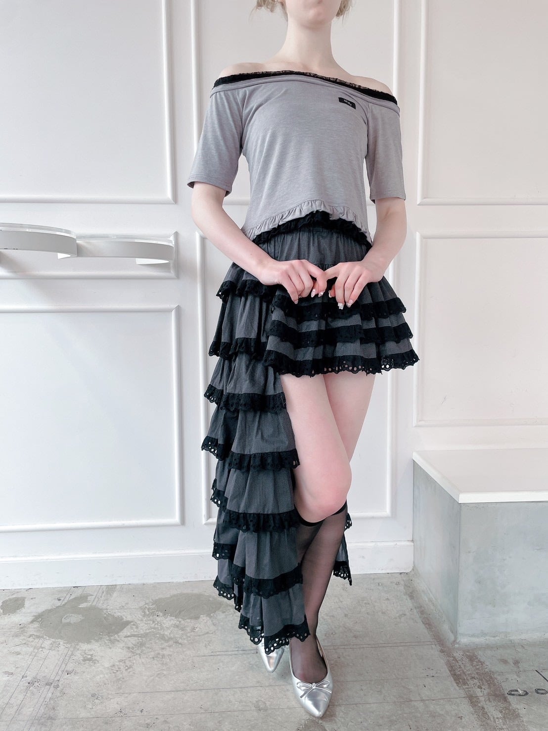S/S アシンメトリーフリルスカート | lilLilly official webstore