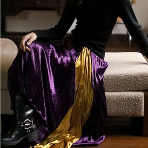 golden amethyst grace velvet skirt＜sk1717>