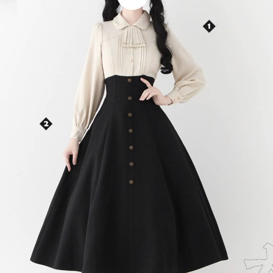 森のwardrobe 控えめロングスカート ハイウエスト Forestシリーズ